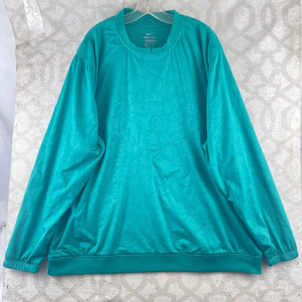 Nike Shield Good Luck‎ Golf Pullover Teal Green Mens XXL CK3771-370